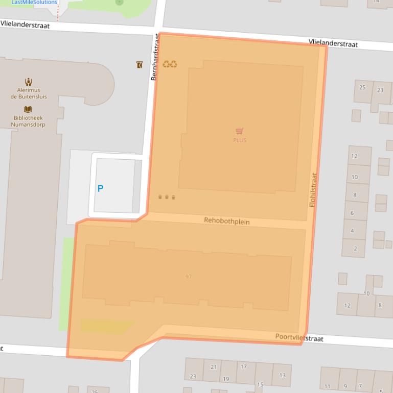 Kaart van postcodegebied 3281XV.