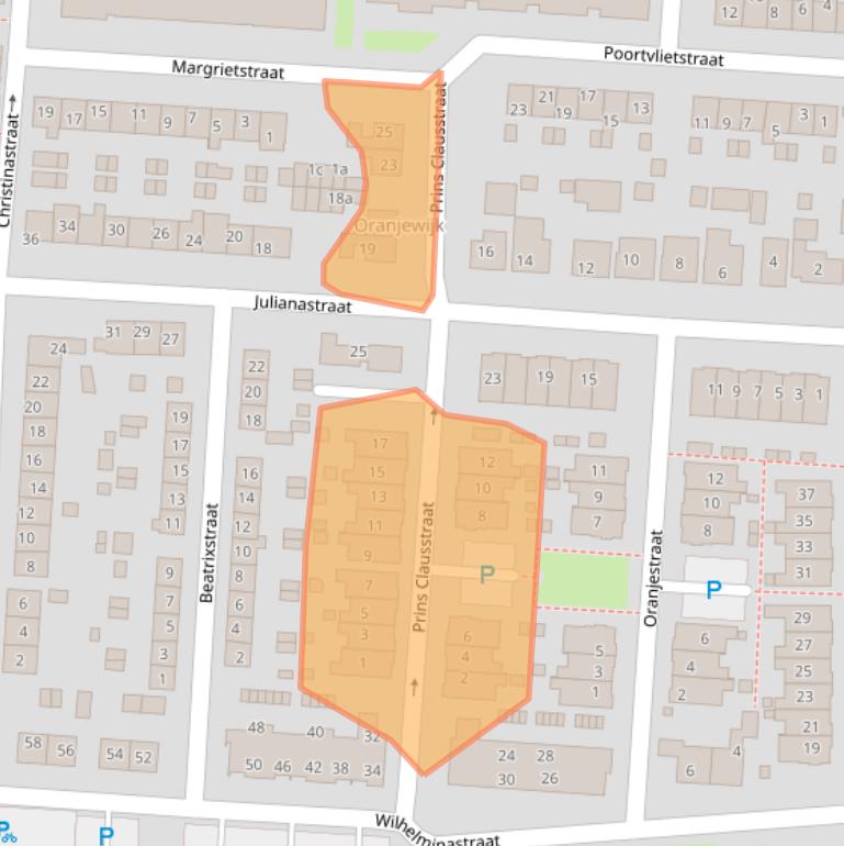 Kaart van postcodegebied 3281XW.