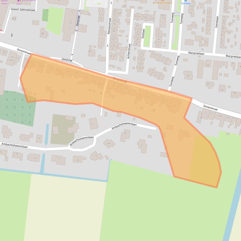 Kaart van postcodegebied 3284AE.