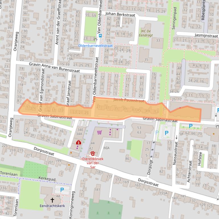 Kaart van postcodegebied 3284AN.