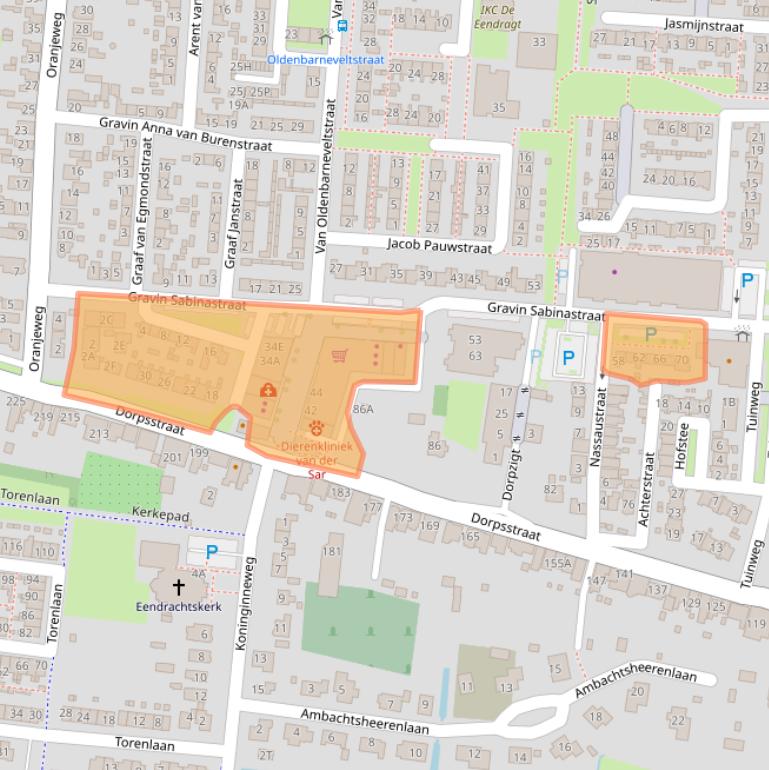 Kaart van postcodegebied 3284AP.