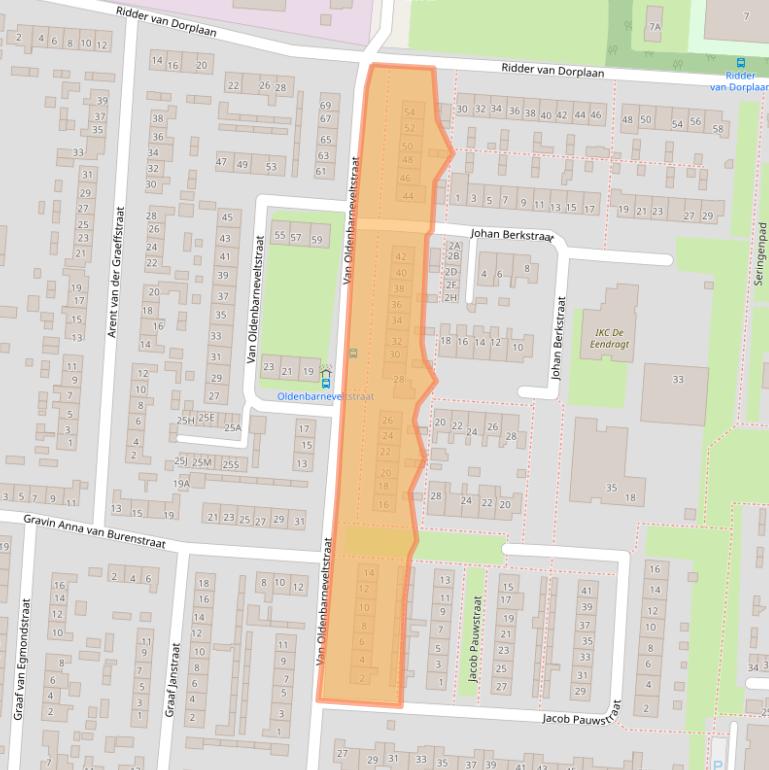 Kaart van postcodegebied 3284AX.