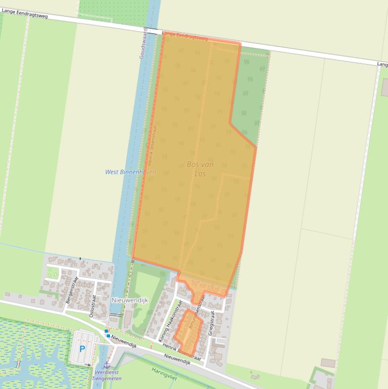 Kaart van postcodegebied 3284BA.