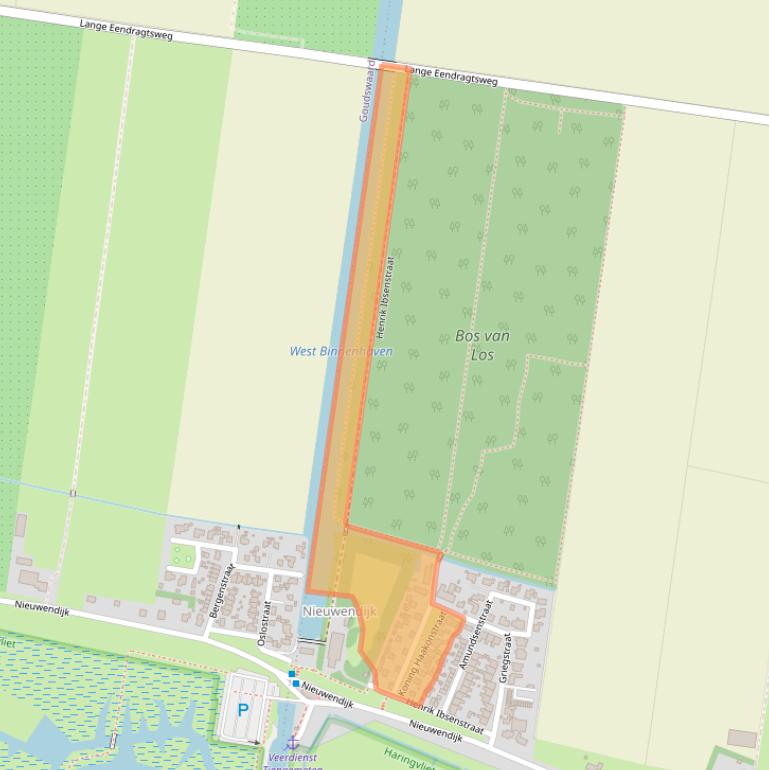 Kaart van postcodegebied 3284BD.