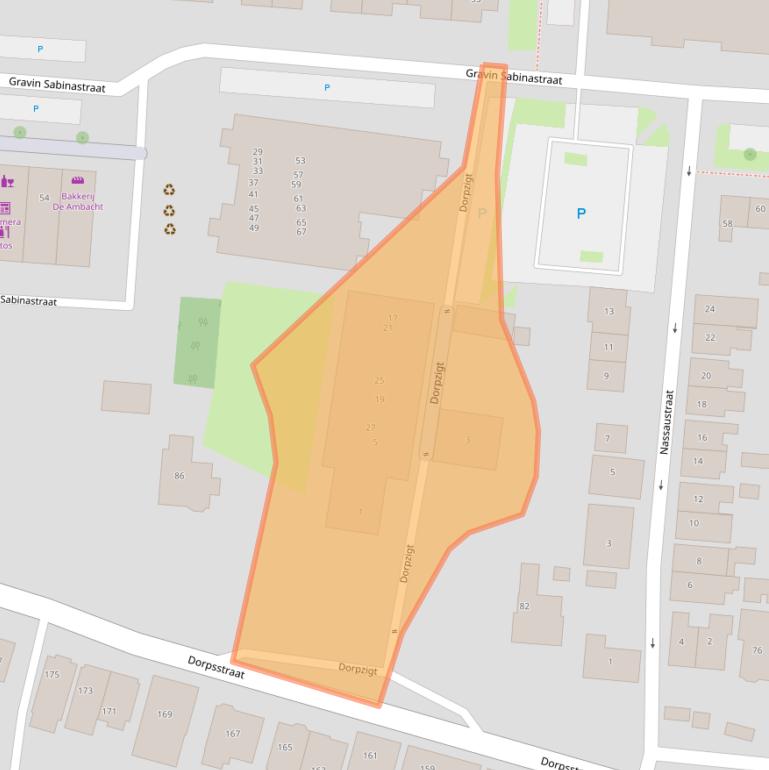Kaart van postcodegebied 3284CA.