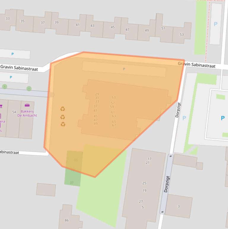 Kaart van postcodegebied 3284CB.