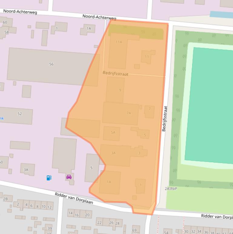 Kaart van postcodegebied 3284KB.