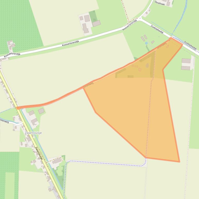 Kaart van postcodegebied 3284KD.