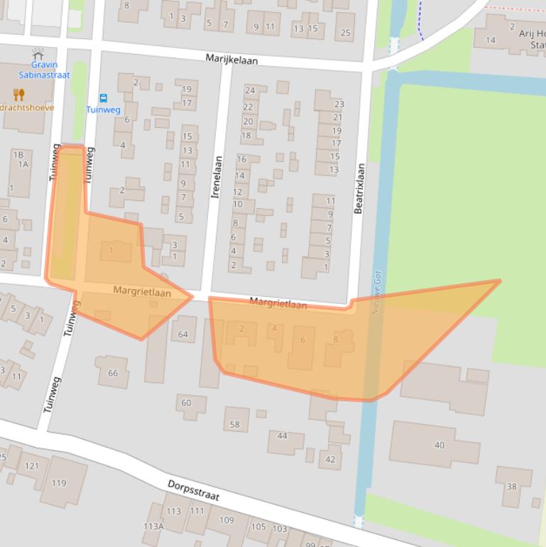Kaart van postcodegebied 3284KM.