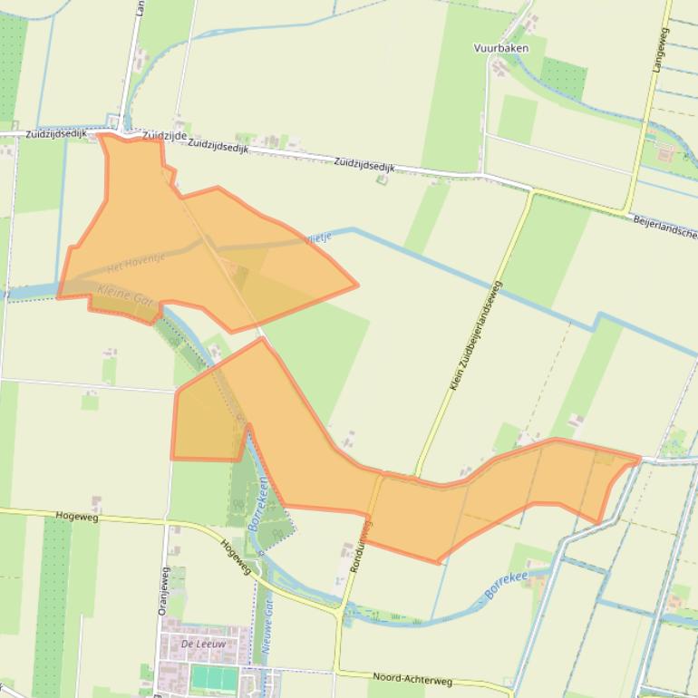 Kaart van postcodegebied 3284LB.