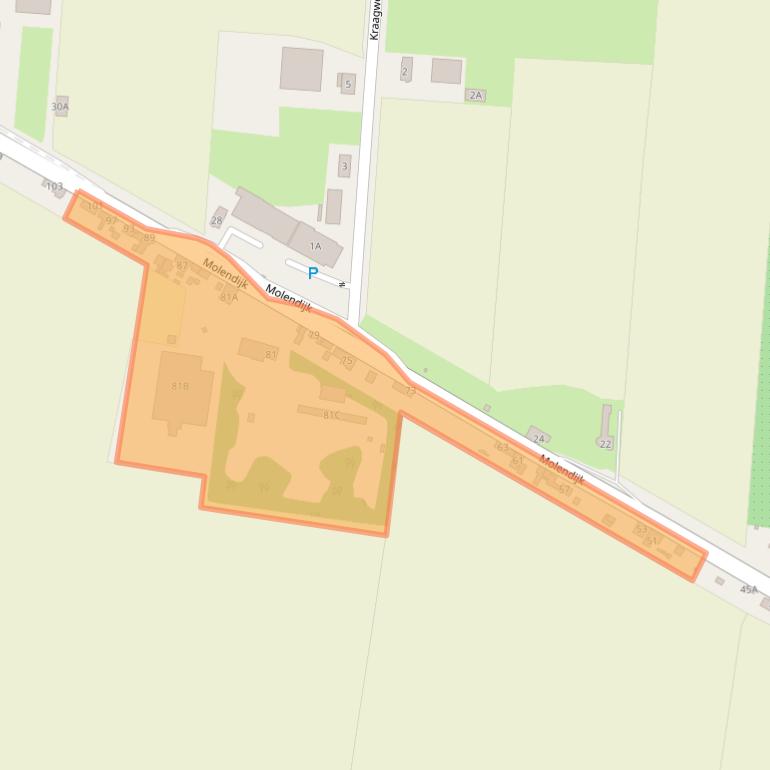 Kaart van postcodegebied 3284LG.