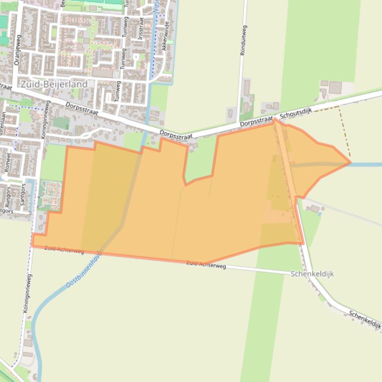 Kaart van postcodegebied 3284LN.