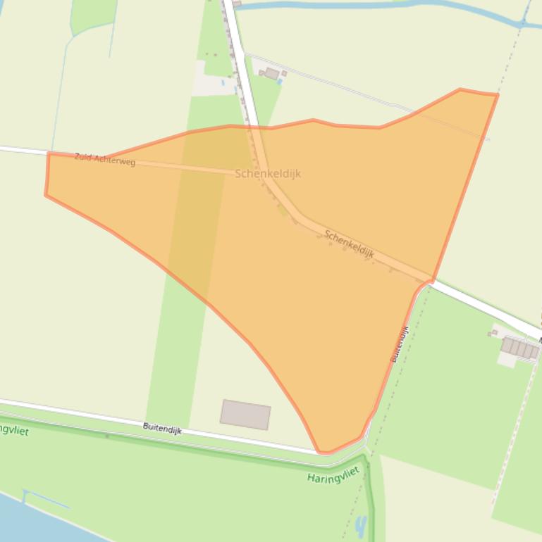 Kaart van postcodegebied 3284LP.