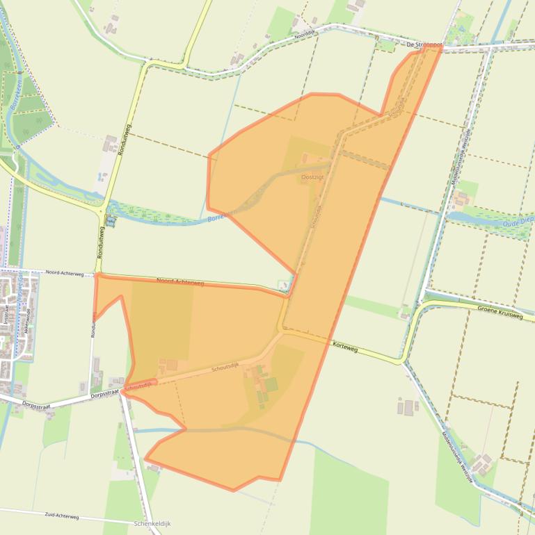 Kaart van postcodegebied 3284LR.