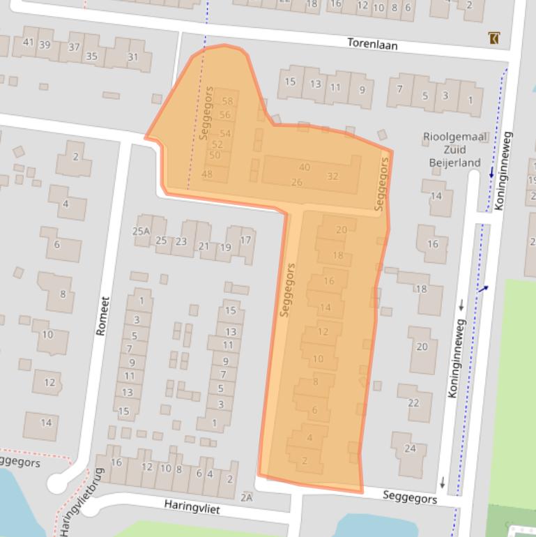 Kaart van postcodegebied 3284ME.