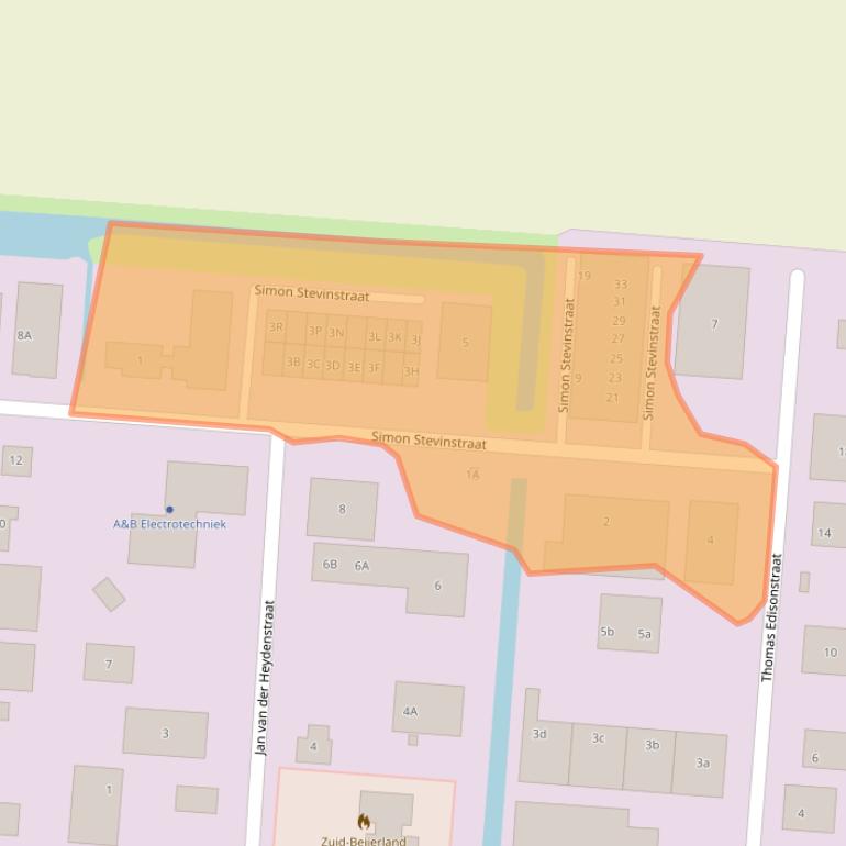 Kaart van postcodegebied 3284WC.