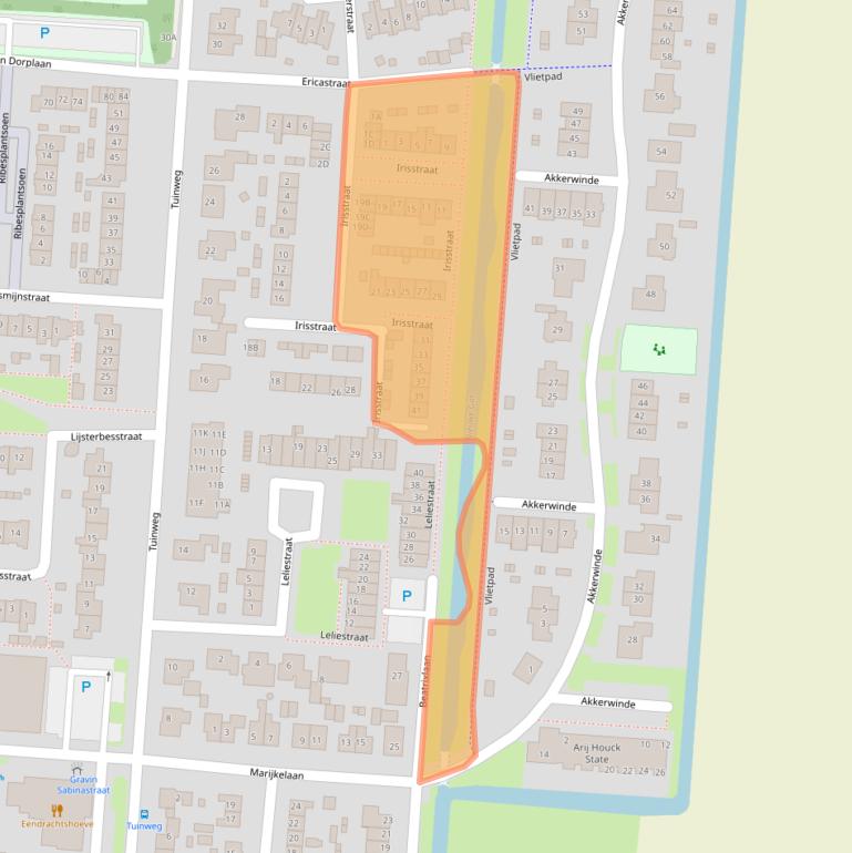 Kaart van postcodegebied 3284XB.