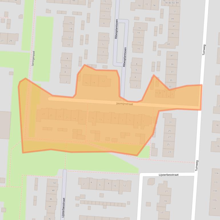 Kaart van postcodegebied 3284XJ.