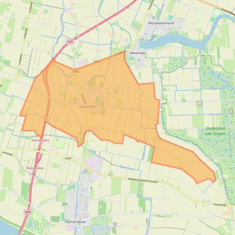 Kaart van postcodegebied 3286.