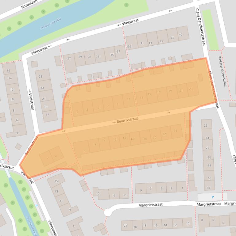 Kaart van postcodegebied 3286AA.