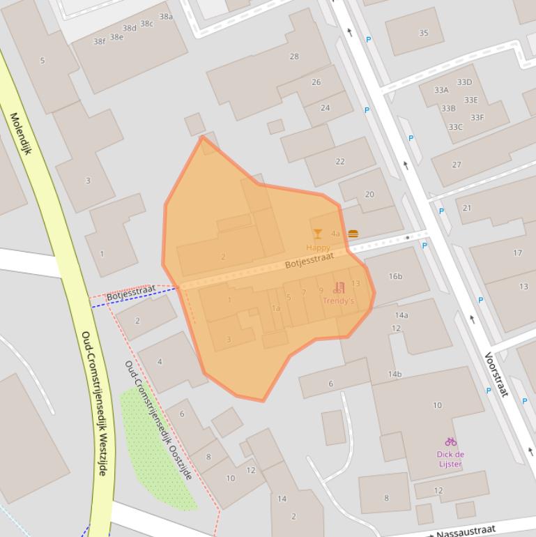 Kaart van postcodegebied 3286AB.