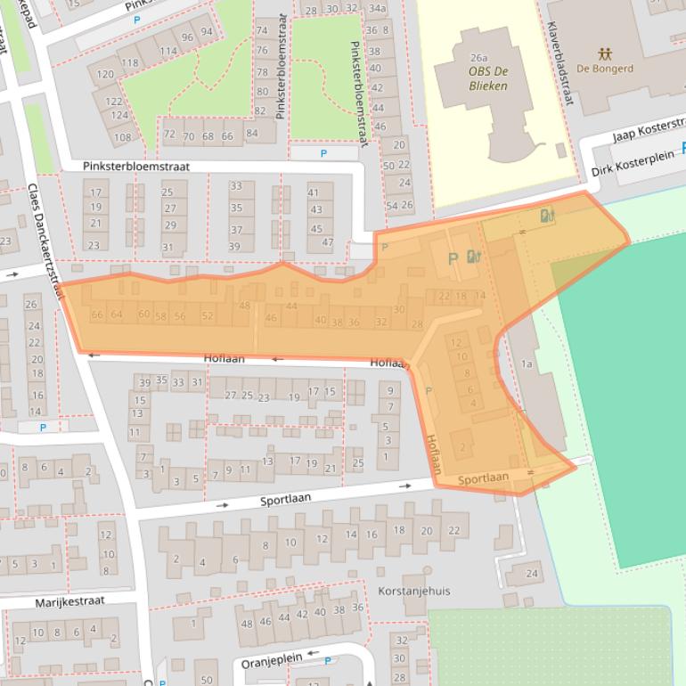 Kaart van postcodegebied 3286AH.