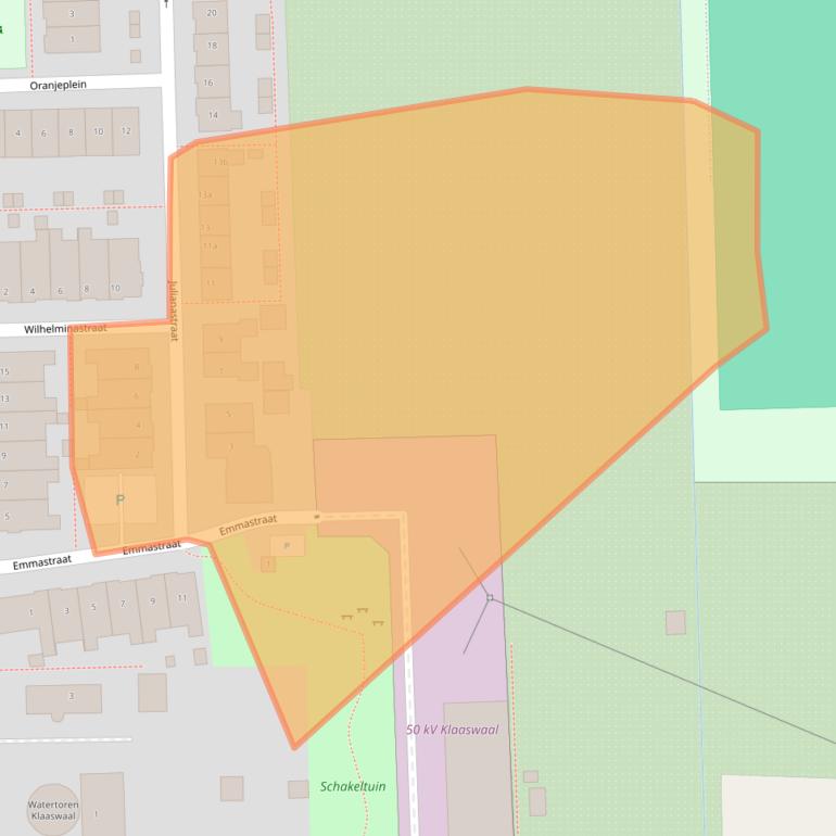 Kaart van postcodegebied 3286AJ.
