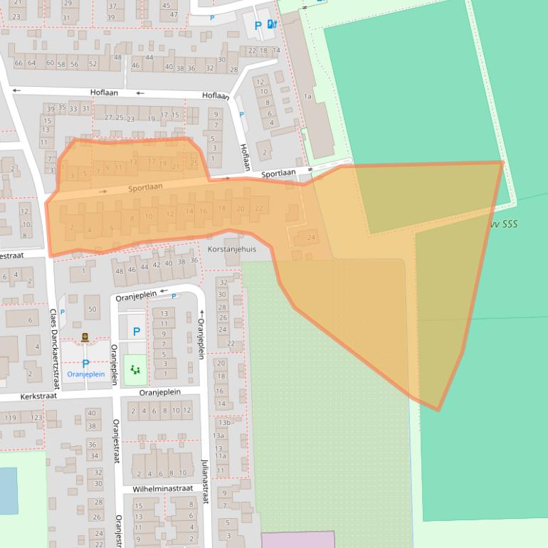 Kaart van postcodegebied 3286AT.