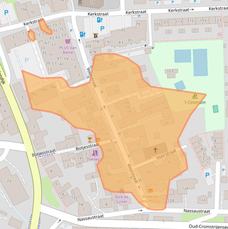 Kaart van postcodegebied 3286AX.