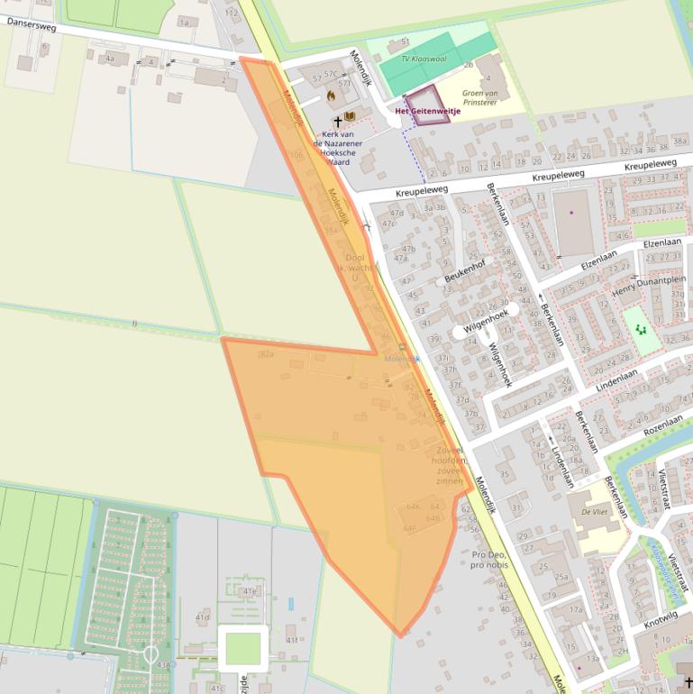 Kaart van postcodegebied 3286BJ.