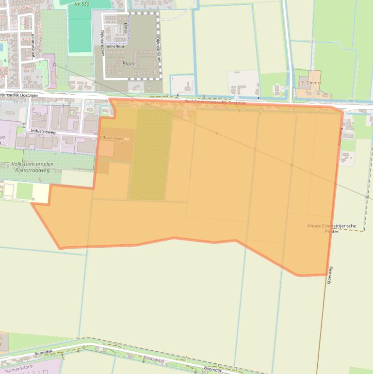 Kaart van postcodegebied 3286BM.