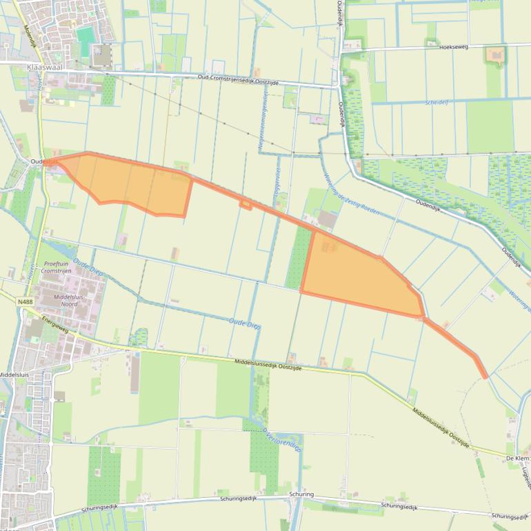 Kaart van postcodegebied 3286LD.