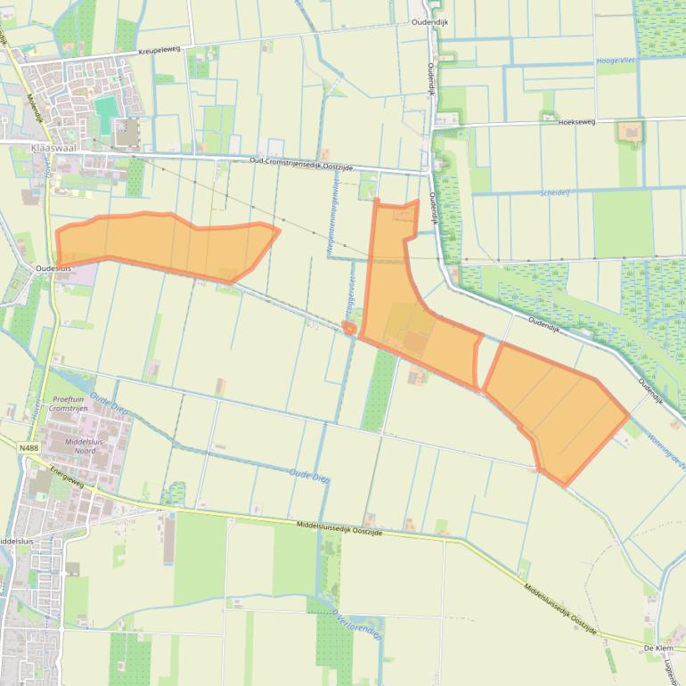 Kaart van postcodegebied 3286LE.