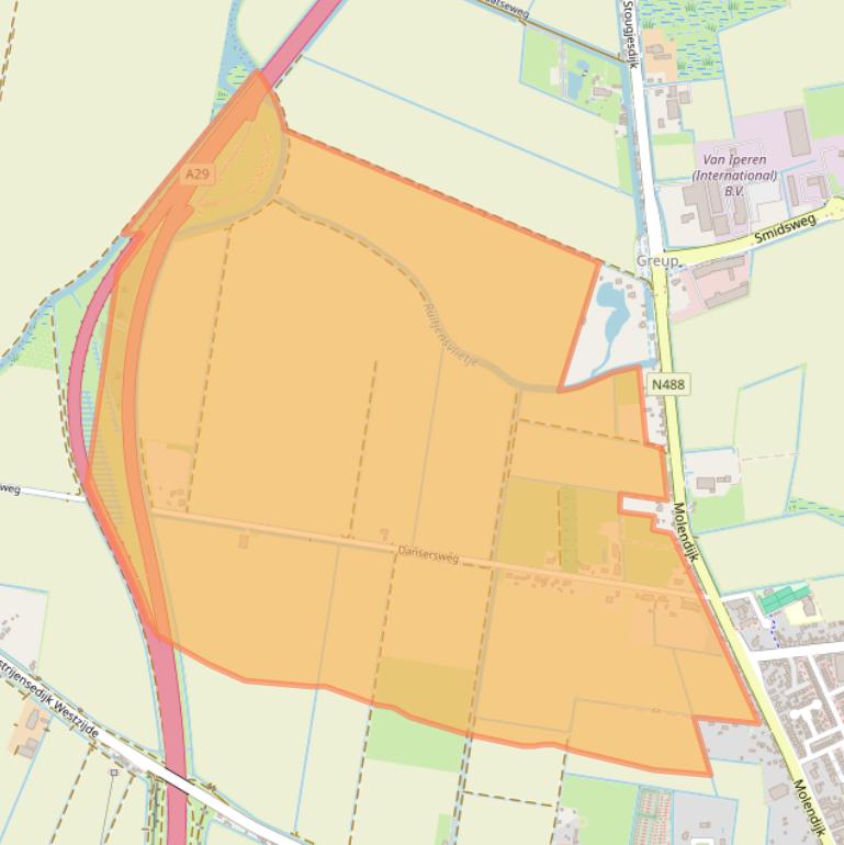 Kaart van postcodegebied 3286LH.