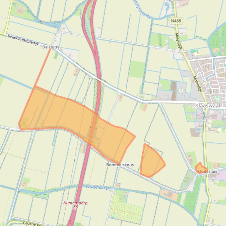 Kaart van postcodegebied 3286LM.