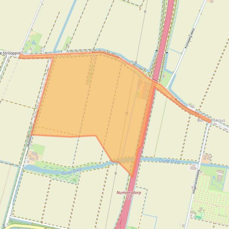 Kaart van postcodegebied 3286LP.