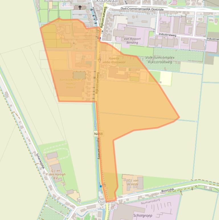 Kaart van postcodegebied 3286LS.