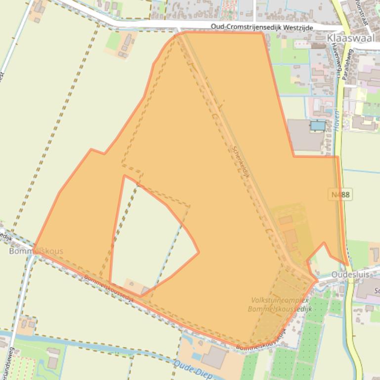 Kaart van postcodegebied 3286LT.