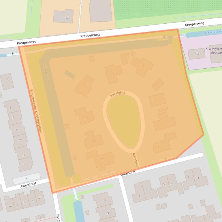 Kaart van postcodegebied 3286TL.