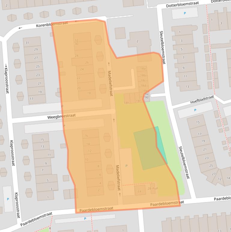 Kaart van postcodegebied 3286VE.