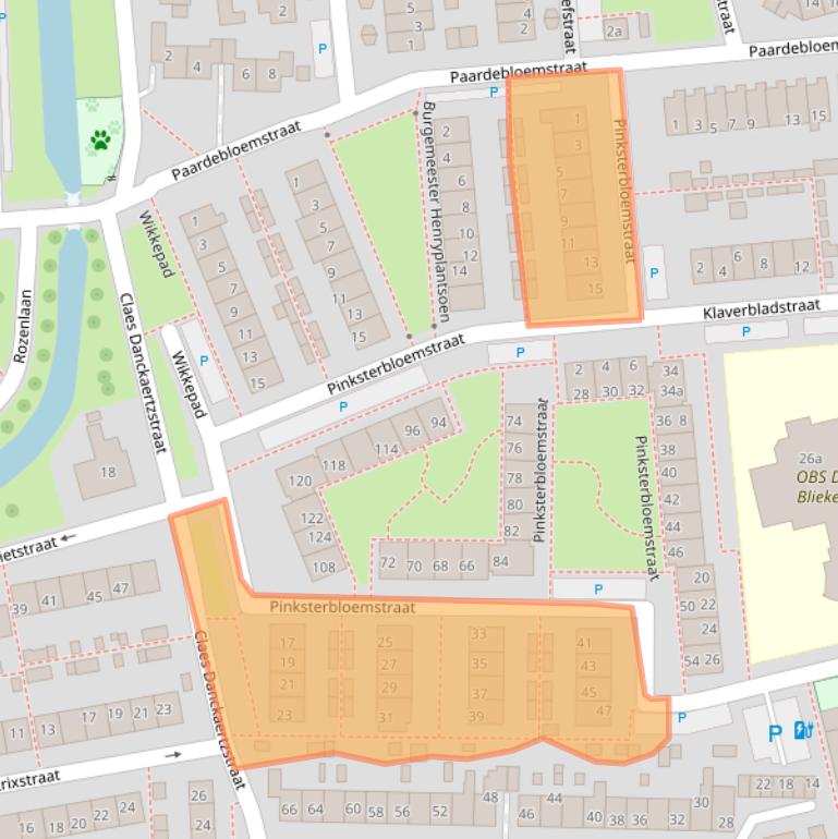 Kaart van postcodegebied 3286VH.