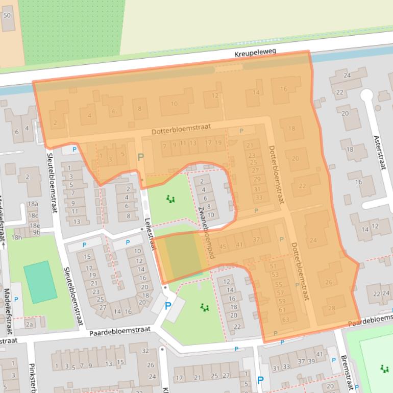 Kaart van postcodegebied 3286VM.