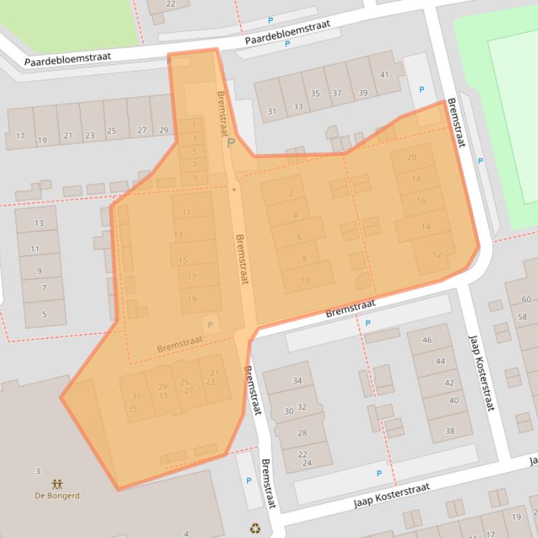Kaart van postcodegebied 3286VS.