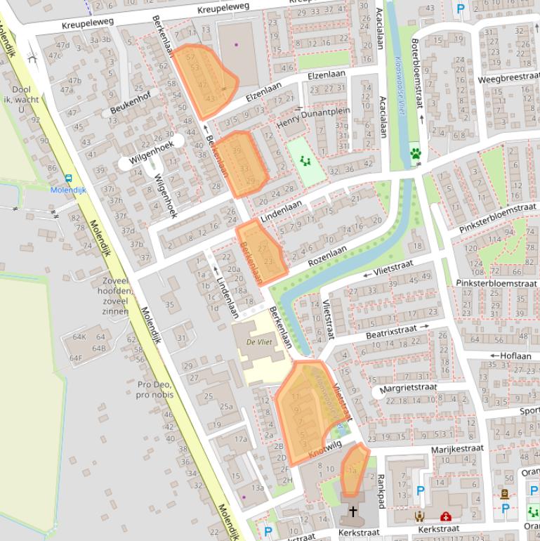 Kaart van postcodegebied 3286XB.