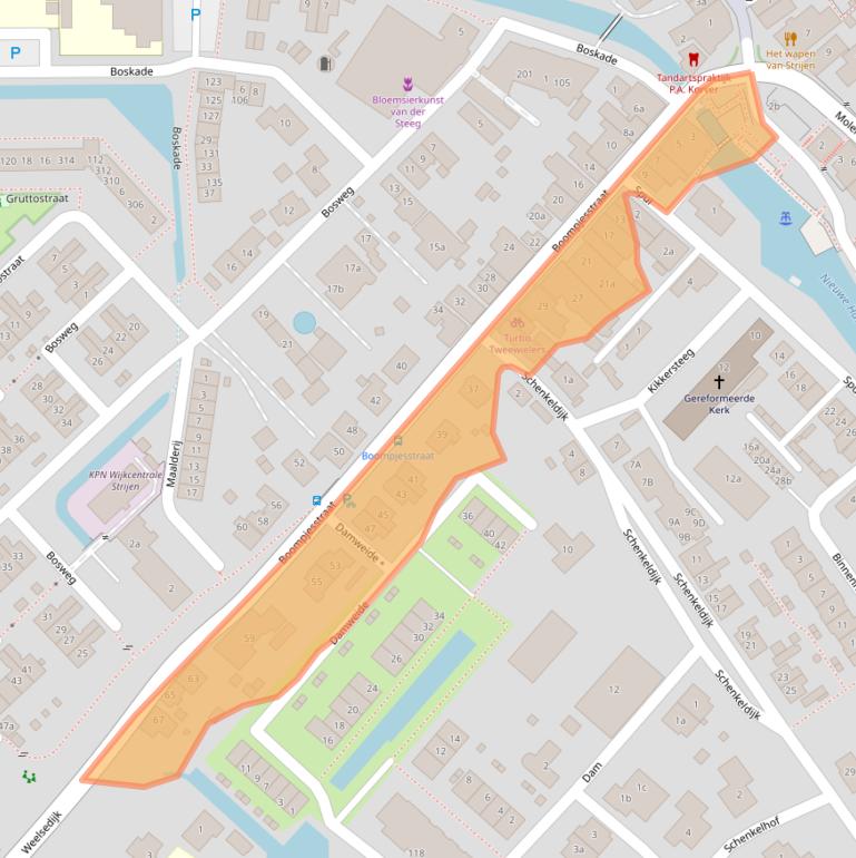 Kaart van postcodegebied 3291AA.