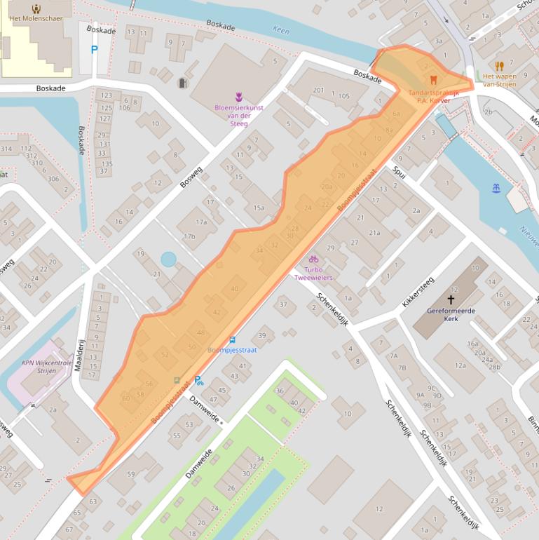 Kaart van postcodegebied 3291AB.