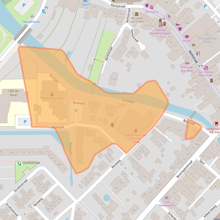 Kaart van postcodegebied 3291AC.