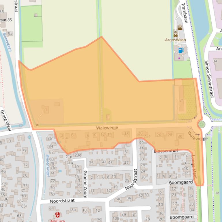 Kaart van postcodegebied 3291AW.