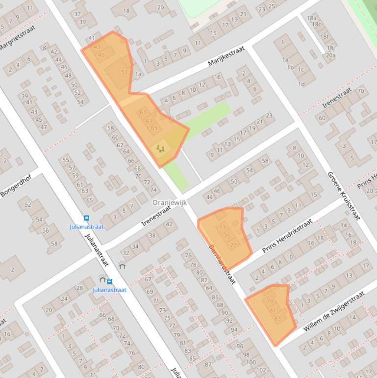 Kaart van postcodegebied 3291BC.