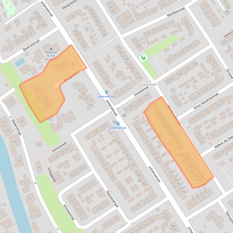 Kaart van postcodegebied 3291BG.